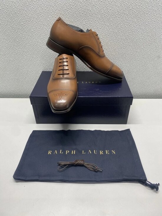 Ralph Lauren Purple Label Men\'s US 8D Denver II Leather Dress Shoes, Tan main image 7